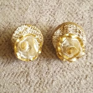 Handscrafted Ceramic Clay Gold Color Earrings